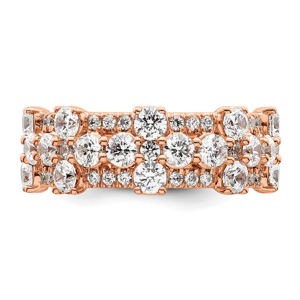 14k Rose Gold 2 1/2 Ct. Lab Gronw Diamond VS/SI+ G+ Fashion Ring