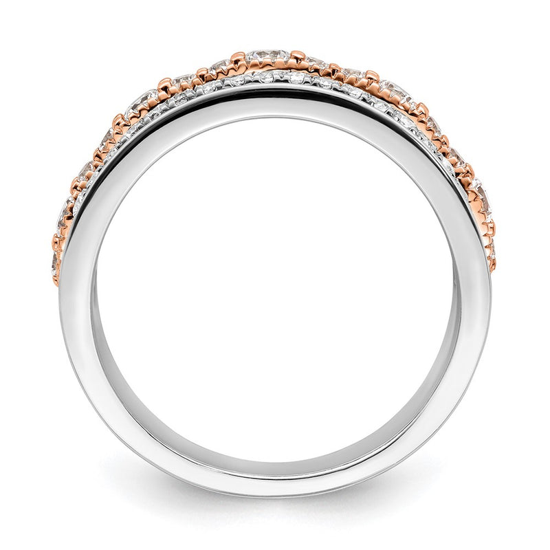 14K White/Rose Gold White And Rose 1 Carat Complete Diamond Wedding Band