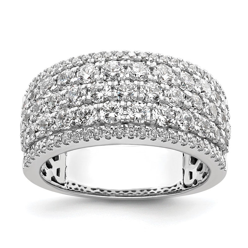 14k White Gold 2 Ct. Lab Grown Diamond VS/SI+ G+ Fashion Band Ring