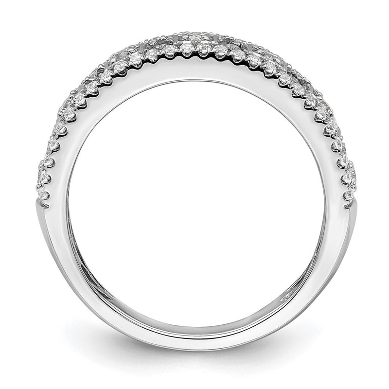 14K White Gold 7/8 Carat Round/Baguette Complete Diamond Band