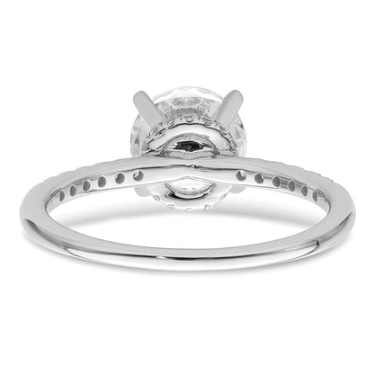 14K White Gold (Holds 1.5 Carat (7.5mm) Round Center) 1/4 Diamond Semi Mount Engagement Ring