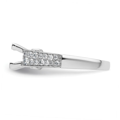 14K White Gold 1/2 carat Lab Grown Diamond VS/SI+ G+ 1 1/4 carat Princess Center Semi Mount Engagement Ring