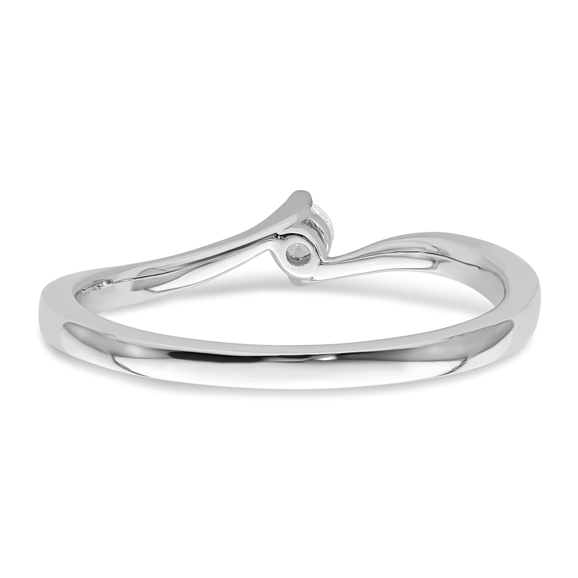 14K White Gold First Promise Bypass 1/10 Carat Round Diamond Complete Promise/Engagement Ring