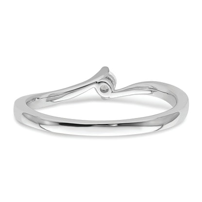 14K White Gold First Promise Bypass 1/10 Carat Round Diamond Complete Promise/Engagement Ring
