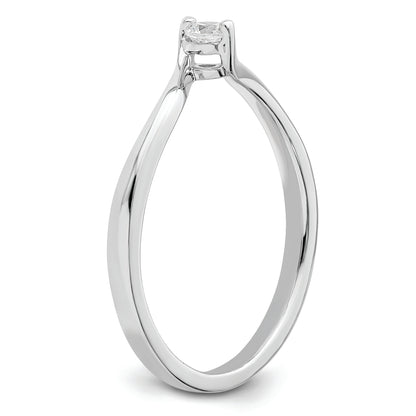 14K White Gold First Promise Bypass 1/10 Carat Round Diamond Complete Promise/Engagement Ring