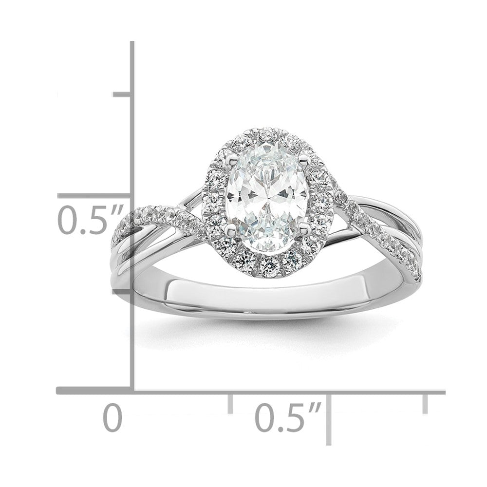 14k White Gold 1/4 Ct. Lab Grown Diamond VS/SI+ G+ 3/4 Ct. Center Round Bypass Engagement Ring