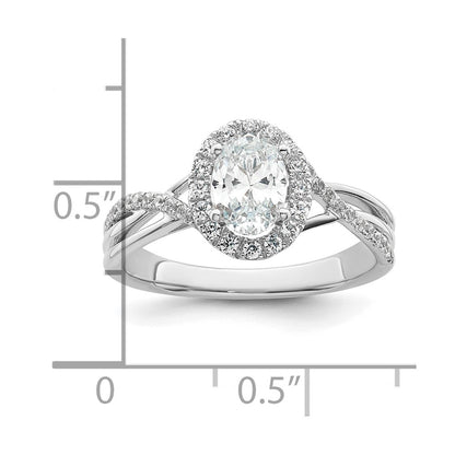 14k White Gold 1/4 Ct. Lab Grown Diamond VS/SI+ G+ 3/4 Ct. Center Round Bypass Engagement Ring