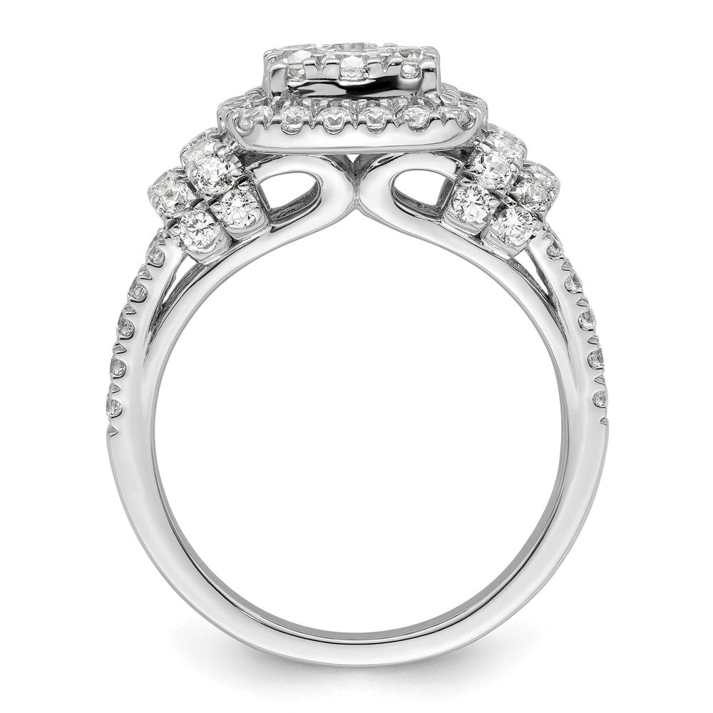 14k White Gold 1 1/2 Ct. Lab Grown Diamond VS/SI+ G+ Complete Cluster Engagement Ring