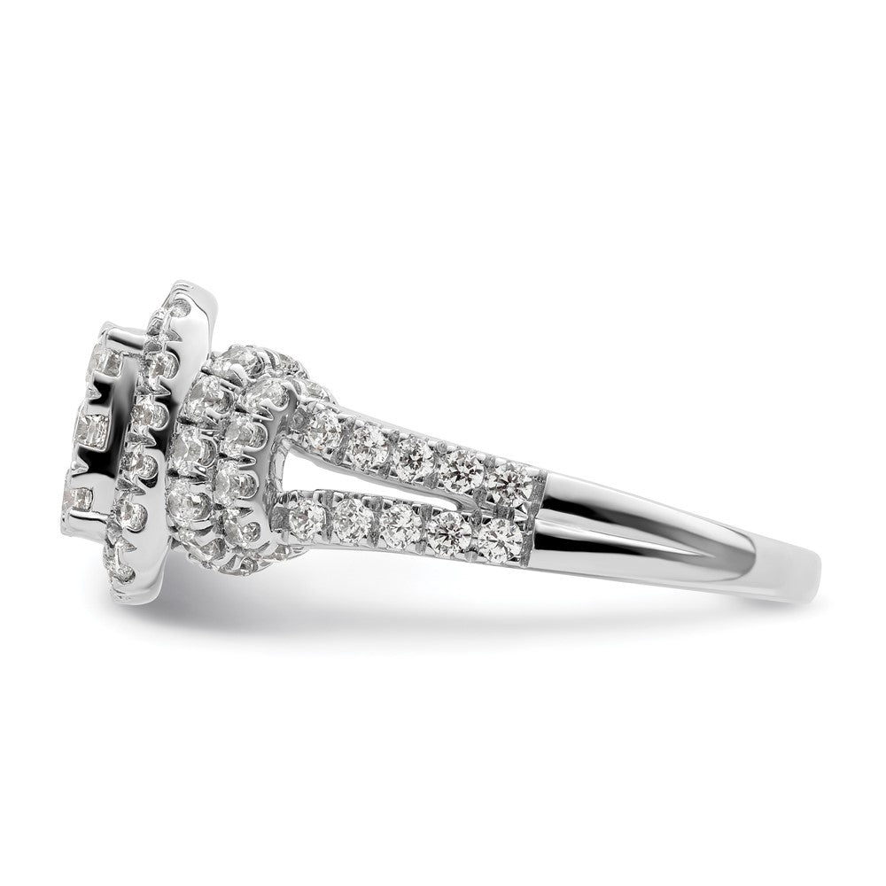 14k White Gold 1 1/2 Ct. Lab Grown Diamond VS/SI+ G+ Complete Cluster Engagement Ring