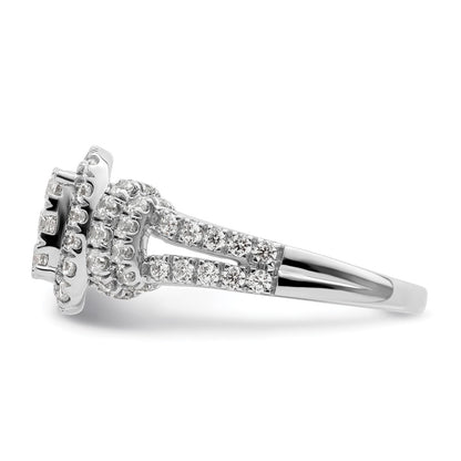 14k White Gold 1 1/2 Ct. Lab Grown Diamond VS/SI+ G+ Complete Cluster Engagement Ring