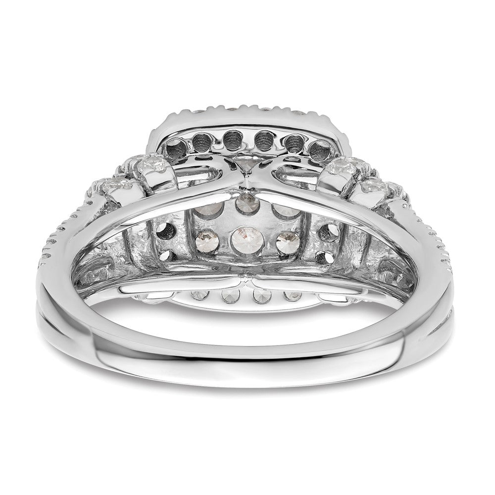 14k White Gold 1 1/2 Ct. Lab Grown Diamond VS/SI+ G+ Complete Cluster Engagement Ring