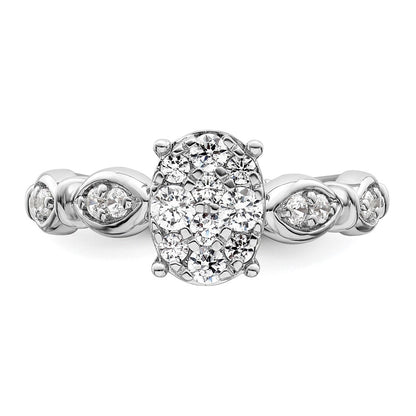 14K White Gold Lab Grown Diamond VS/SI+ G+ Cluster Ring