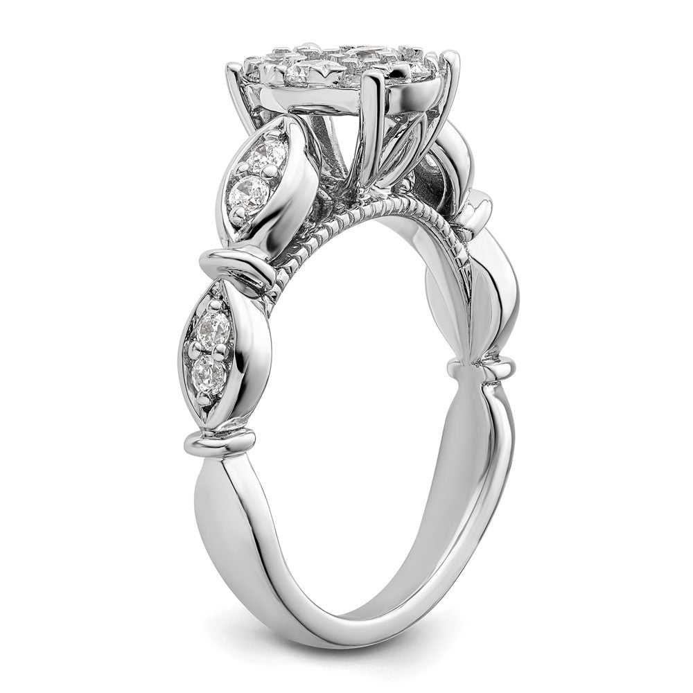 14K White Gold Lab Grown Diamond VS/SI+ G+ Cluster Ring
