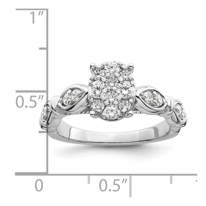 14K White Gold Lab Grown Diamond VS/SI+ G+ Cluster Ring