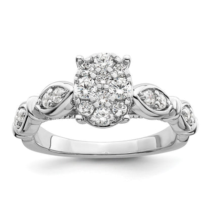 14K White Gold Lab Grown Diamond VS/SI+ G+ Cluster Ring