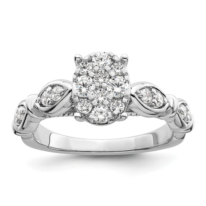 14K White Gold Lab Grown Diamond VS/SI+ G+ Cluster Ring