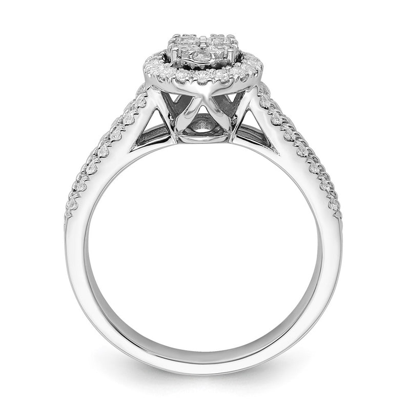 14K White Gold Lab Grown Diamond VS/SI+ G+ Cluster Ring