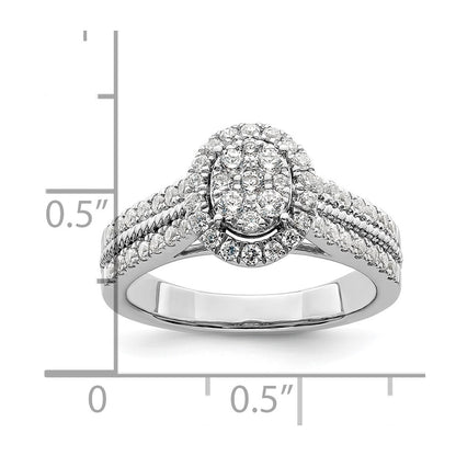 14K White Gold Lab Grown Diamond VS/SI+ G+ Cluster Ring
