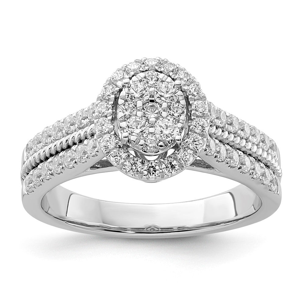 14K White Gold Lab Grown Diamond VS/SI+ G+ Cluster Ring