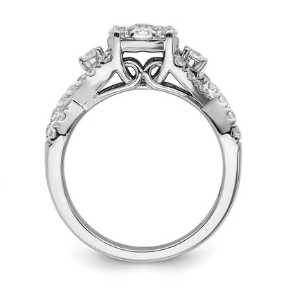 14K White Gold Lab Grown Diamond VS/SI+ G+ Cluster Ring
