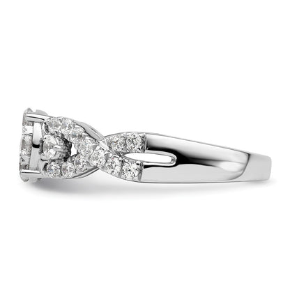 14K White Gold Lab Grown Diamond VS/SI+ G+ Cluster Ring
