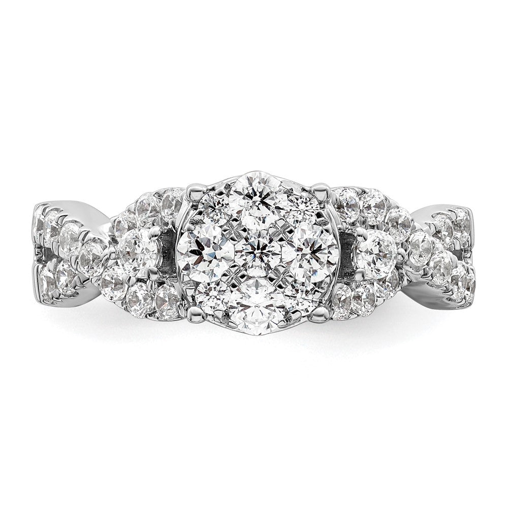 14K White Gold Lab Grown Diamond VS/SI+ G+ Cluster Ring