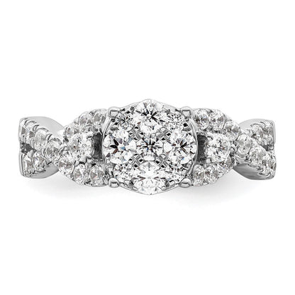 14K White Gold Lab Grown Diamond VS/SI+ G+ Cluster Ring