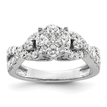 14K White Gold Lab Grown Diamond VS/SI+ G+ Cluster Ring