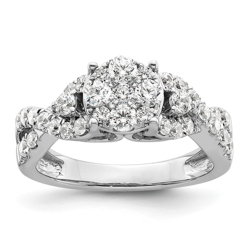 14K White Gold Lab Grown Diamond VS/SI+ G+ Cluster Ring