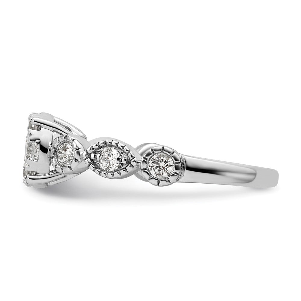 14k White Gold 3/4 Ct. Lab Grown Diamond VS/SI+ G+ Complete Cluster Engagement Ring
