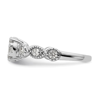 14k White Gold 3/4 Ct. Lab Grown Diamond VS/SI+ G+ Complete Cluster Engagement Ring