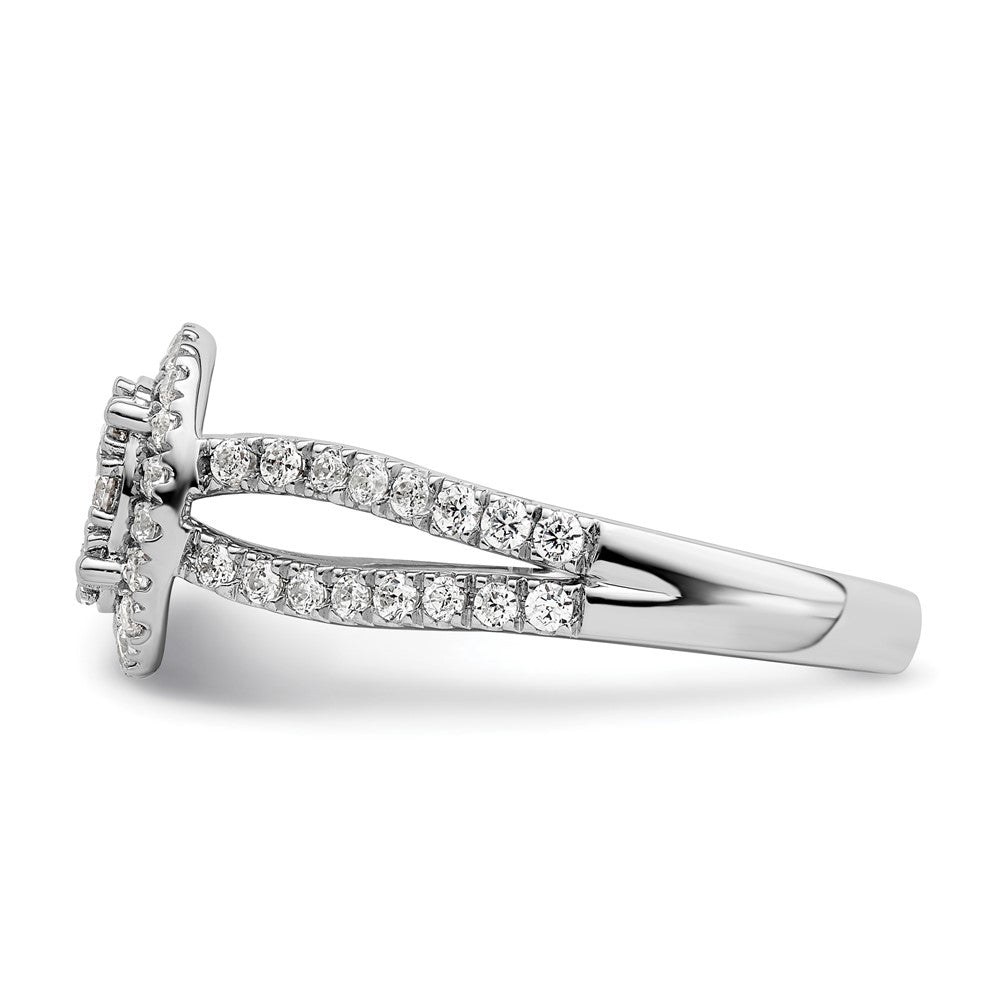 14K White Gold Lab Grown Diamond VS/SI+ G+ Cluster Ring