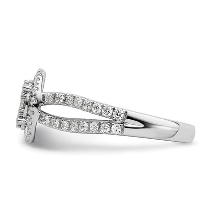 14K White Gold Lab Grown Diamond VS/SI+ G+ Cluster Ring