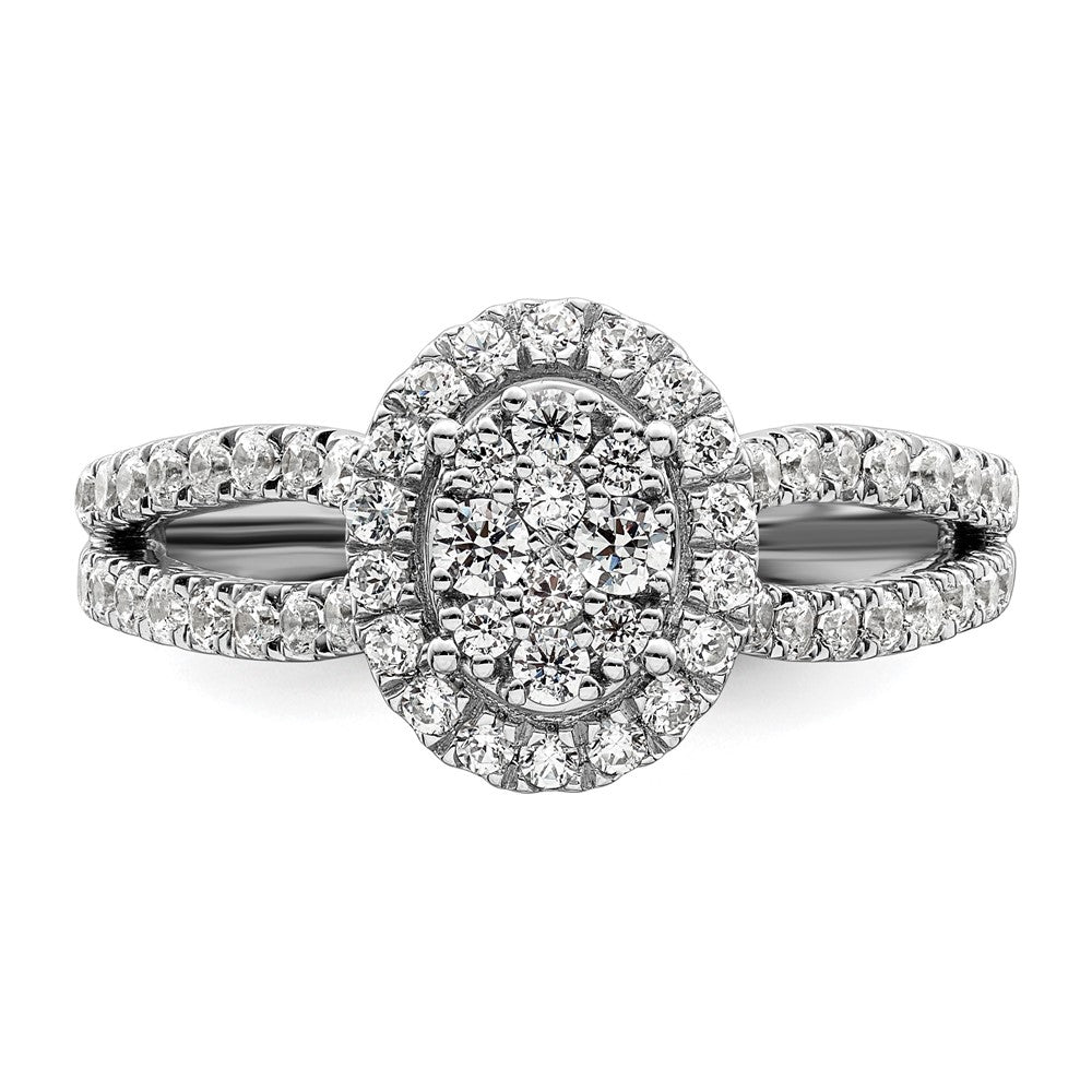14K White Gold Lab Grown Diamond VS/SI+ G+ Cluster Ring