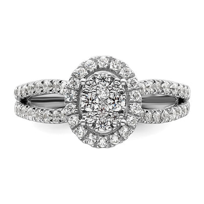 14K White Gold Lab Grown Diamond VS/SI+ G+ Cluster Ring