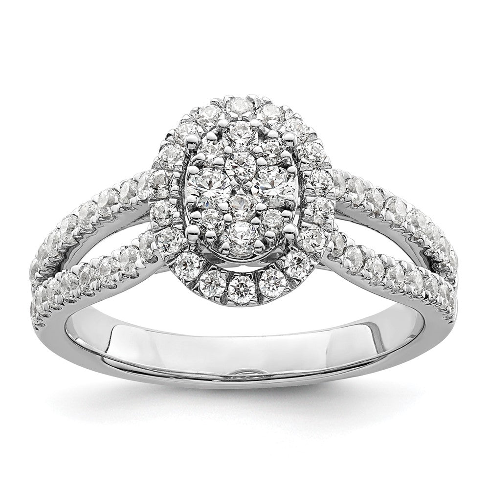 14K White Gold Lab Grown Diamond VS/SI+ G+ Cluster Ring