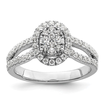 14K White Gold Lab Grown Diamond VS/SI+ G+ Cluster Ring