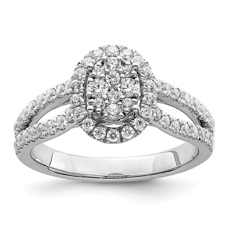 14K White Gold Lab Grown Diamond VS/SI+ G+ Cluster Ring