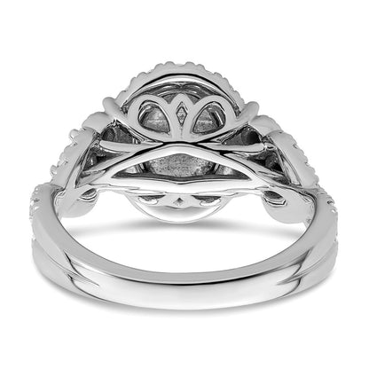 14k White Gold 1 Ct. Lab Grown Diamond VS/SI+ G+ Complete Cluster Engagement Ring