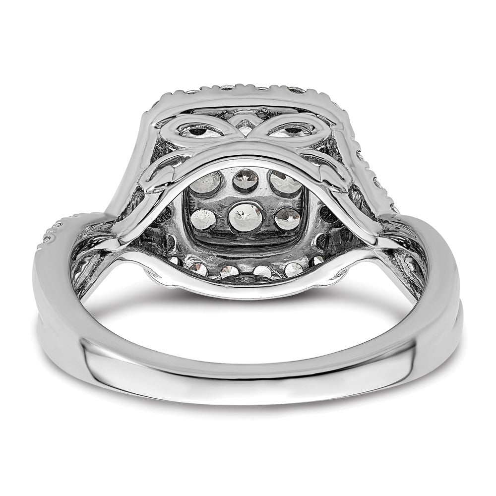 14k White Gold 1 Ct. Lab Grown Diamond VS/SI+ G+ Complete Cluster Engagement Ring