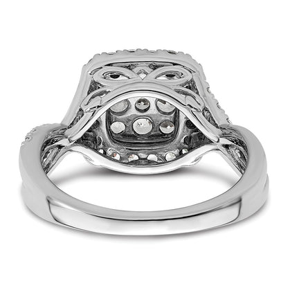 14k White Gold 1 Ct. Lab Grown Diamond VS/SI+ G+ Complete Cluster Engagement Ring