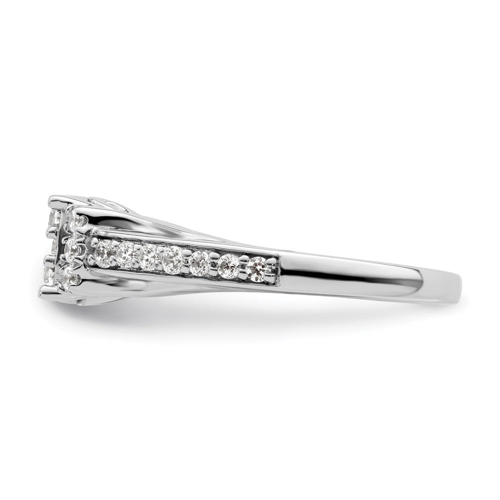 14k White Gold 3/4 Ct. Lab Grown Diamond VS/SI+ G+ Complete Cluster Engagement Ring