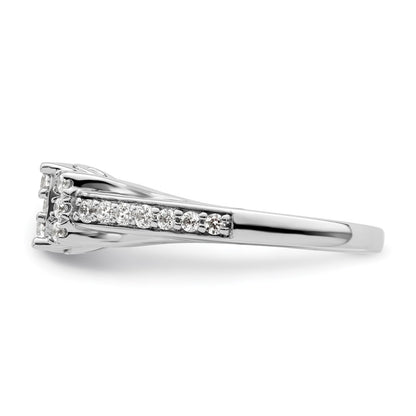 14k White Gold 3/4 Ct. Lab Grown Diamond VS/SI+ G+ Complete Cluster Engagement Ring