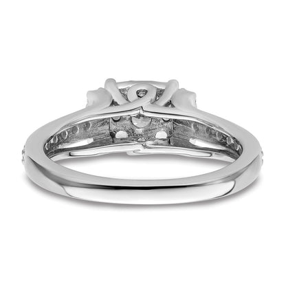 14k White Gold 3/4 Ct. Lab Grown Diamond VS/SI+ G+ Complete Cluster Engagement Ring