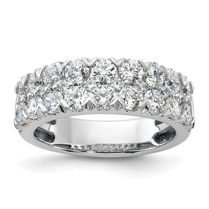 14k White Gold 2 Ct. Lab Grown Diamond VS/SI+ G+ Complete Double Row Fashion Band