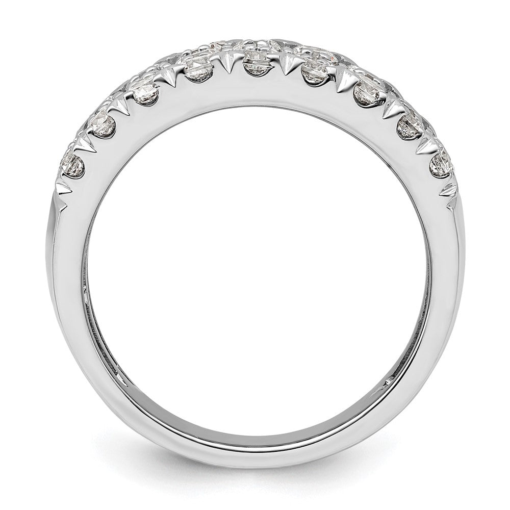 14k White Gold 2 Ct. Lab Grown Diamond VS/SI+ G+ Triple Row Fashion Band Ring