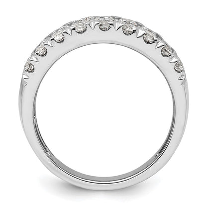 14k White Gold 2 Ct. Lab Grown Diamond VS/SI+ G+ Triple Row Fashion Band Ring