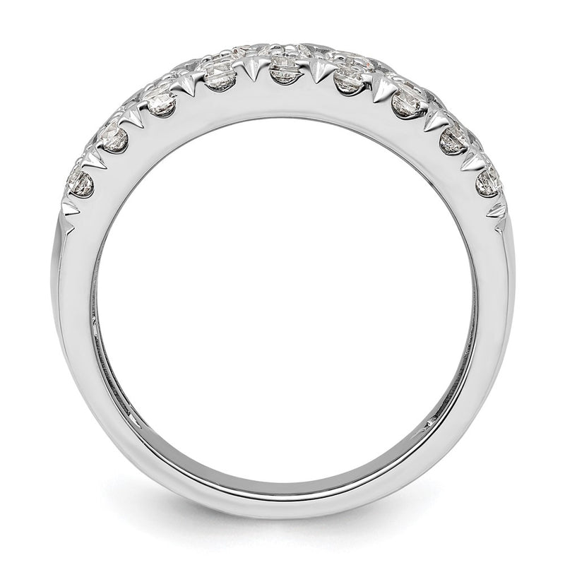 14k White Gold 2 Ct. Lab Grown Diamond VS/SI+ G+ Triple Row Fashion Band Ring