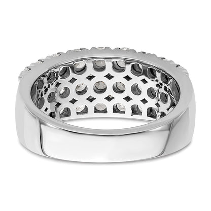 14k White Gold 2 Ct. Lab Grown Diamond VS/SI+ G+ Triple Row Fashion Band Ring