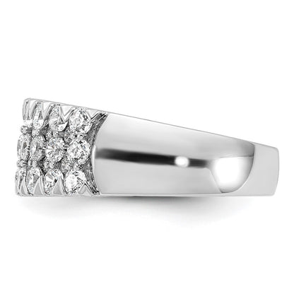 14K White Gold Pave 1.5 Carat Complete Diamond Ring